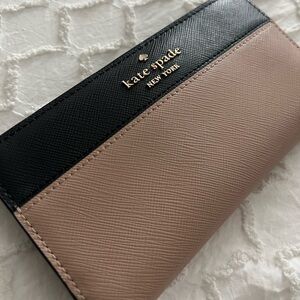 Kate Spade Large Slim Bifold Wallet (Toasted Hazelnut Multicolor)